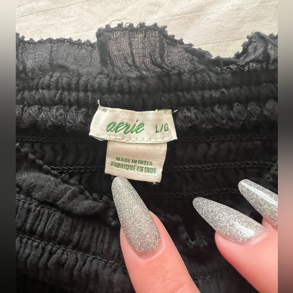 American Eagle Aerie Black Smock/Tie Dress - Picture 3 of 5